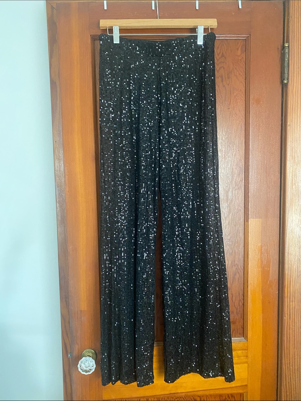 Target Black Sequin Wide-Leg Pants